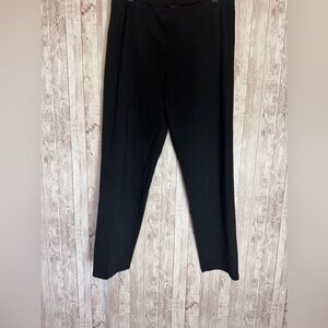 Eileen Fisher Black Pull-On Straight Leg Rayon Blend Pants